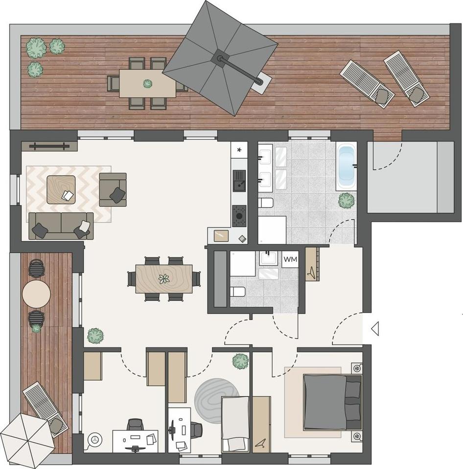 Citywohnen Murrgärten - Haus 3 oder 4 - Penthouse 01 mit 2 Dachterrassen – Bild 14