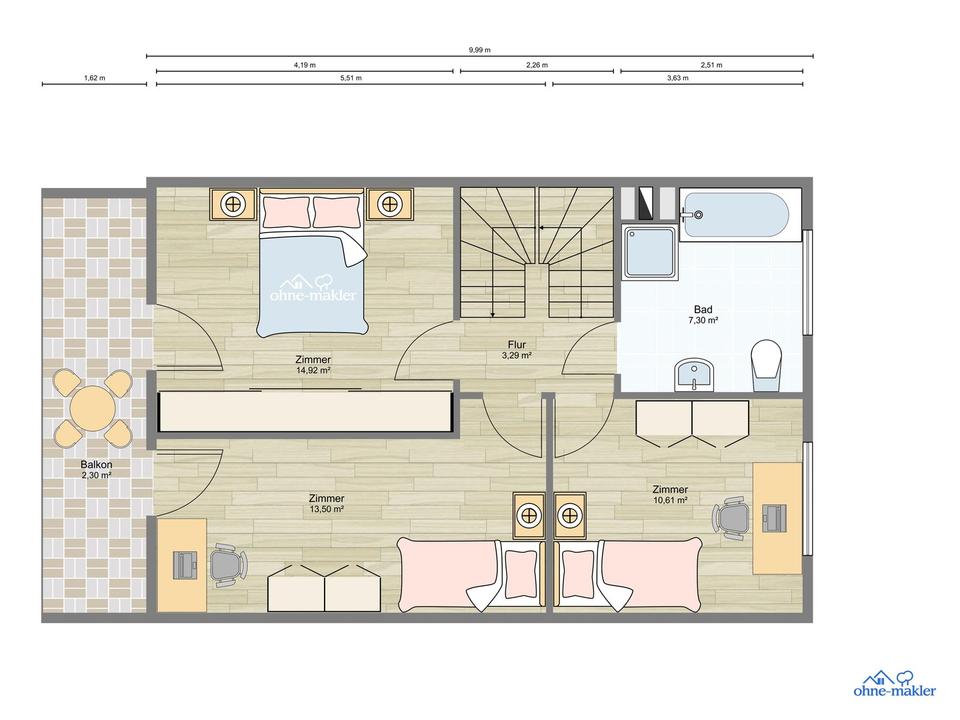 Attraktives Reihenendhaus in zentraler und ruhiger Lage in DH - Provisionsfrei! – Bild 10