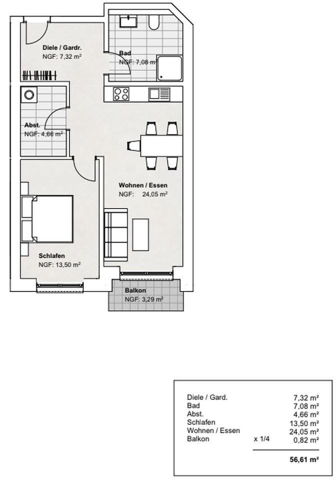 Wohnen mit Stil: 2-Zimmer-Neubauwohnung mit Balkon – ca. 57 m² in Fümmelse – Bild 5