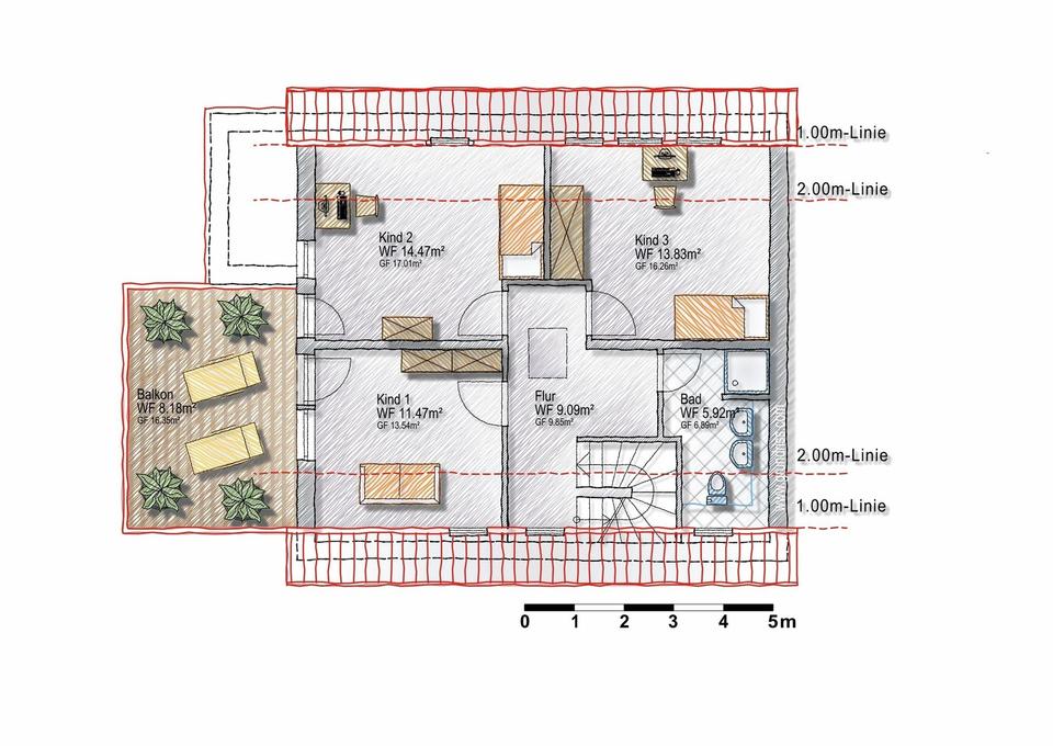 Schicke Architekten-DHH, 3 Kinderzimmer, ruhige grüne Lage, sehr gepflegt, Toplage Nbg-Worzeldorf – Bild 27