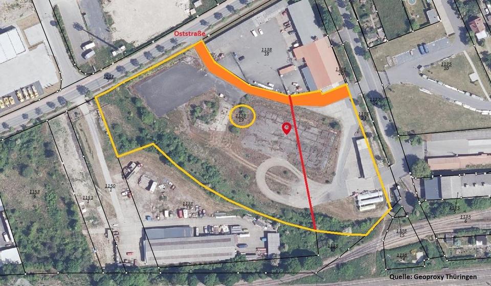 Attraktives Gewerbegrundstück mit einer Größe von 9.937 m², zentral gelegen in Rudolstadt. – Bild 2