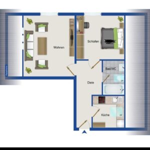 Attraktive 2-Zimmer-Dachgeschosswohnung mit Stellplatz