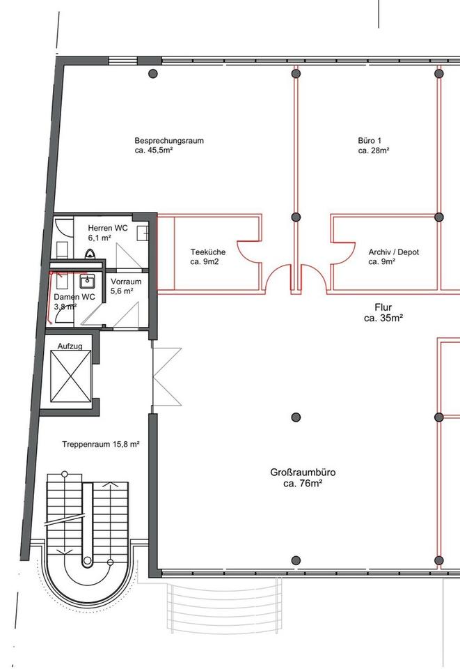 Büroflächen ab 15m², einzelne Büors anmieten o.ganze Etage+Teeküche +Internet (+Stellplätze+Lager) – Bild 22