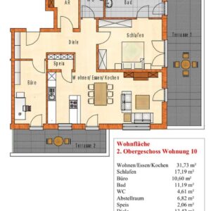 Penthouse mit EBK in Wernberg zu vermieten