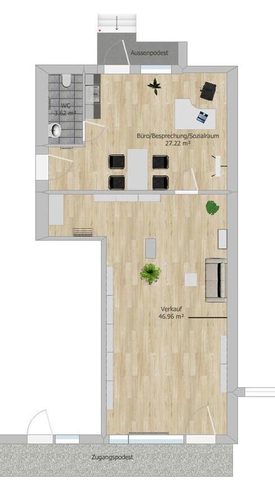 Sanierte Büro- oder Ladenfläche + großzügige Garage - auch getrennt anmietbar – Bild 6