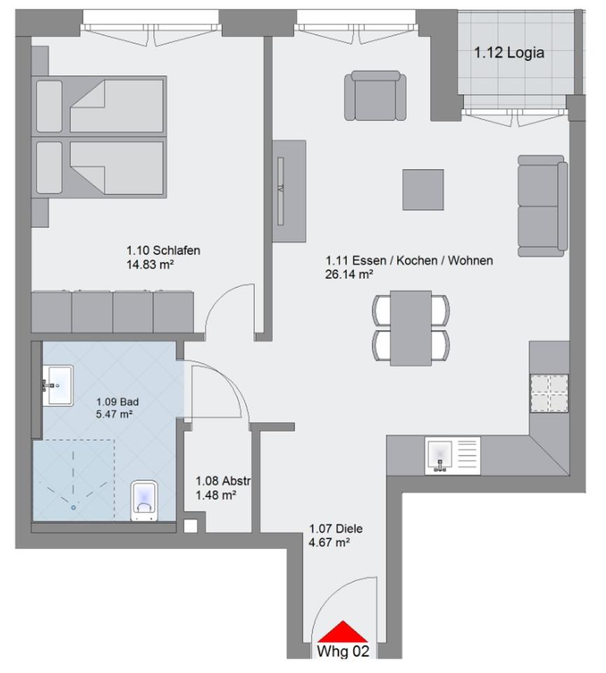 Neubauwohnung im Erdgeschoss mit Sonder-AfA-Potenzial (QNG+) (WHG 02) – Bild 3