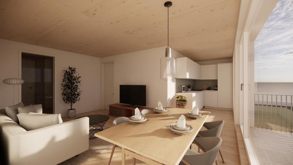 Weitblick und 2 Terrassen - 2-Zimmer Wohnung im Dachgeschoss