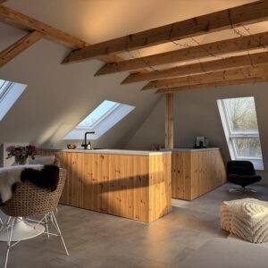 Einzigartige DG-Whg mit Loft-Charakter, Sichtbalken & Designküche im Hochschulviertel