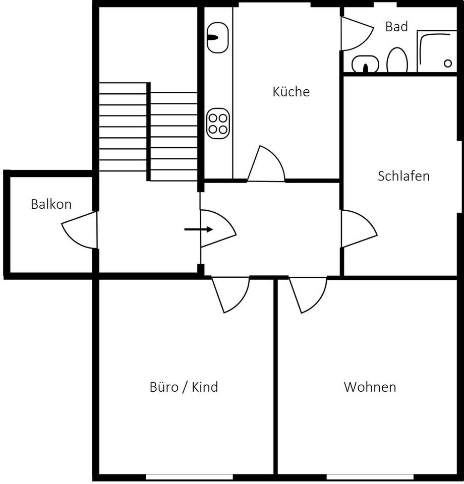 Moderner Altbau mit Stil - Renovierte 3-Zimmer-Wohnung mit Einbauküche & Balkon – Bild 2