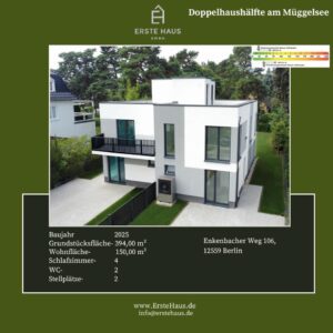 A+, Doppelhaushälfte mit großer Dachterrasse, 150 m², 4 SZ, 2 Bäder, Garten, provisionsfrei