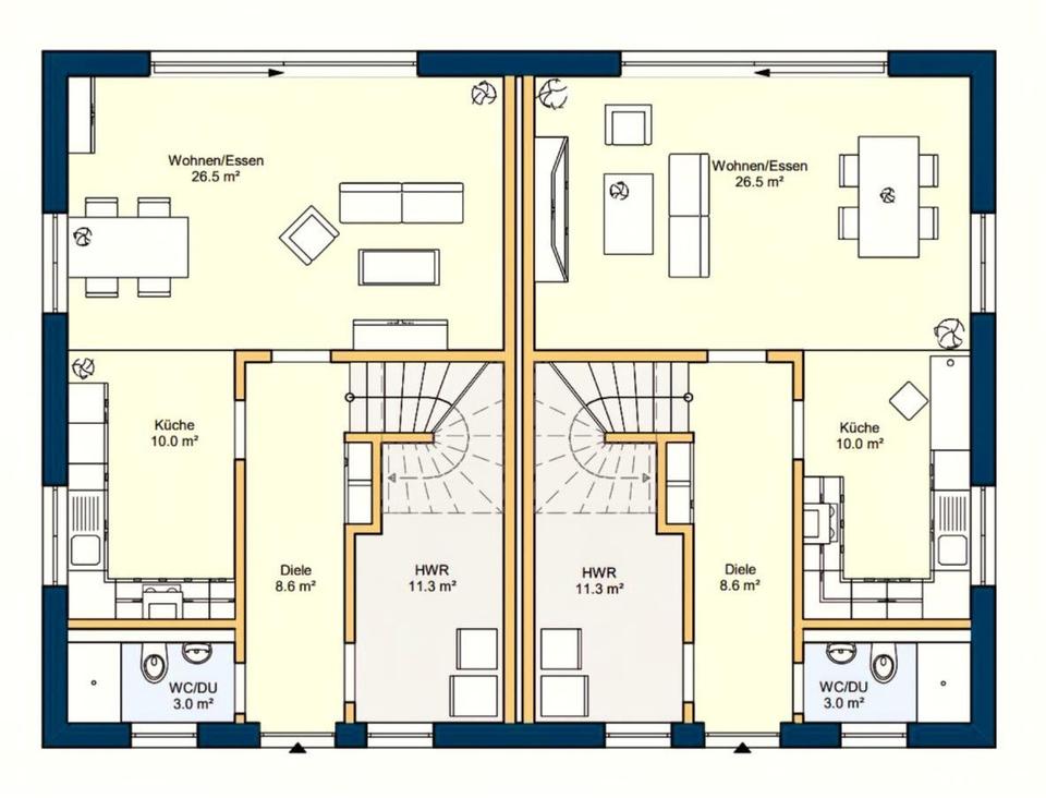 Ruhe mit Blick über Felder: Exklusives wohngesundes Plusenergie-Doppelhaus, S-Bahn fußläufig – Bild 17