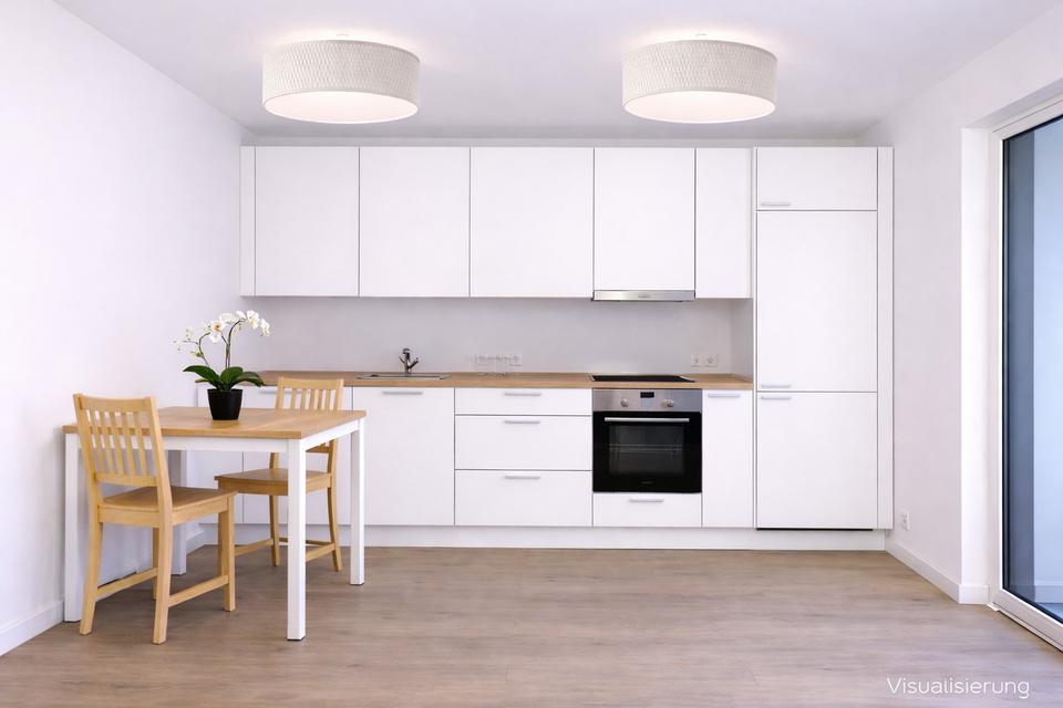 Neubau-Erstbezug: Hochwertig möblierte 2-Zimmer-Wohnung mit Garten + Stellplatz in Frankfurt-Hausen – Bild 2