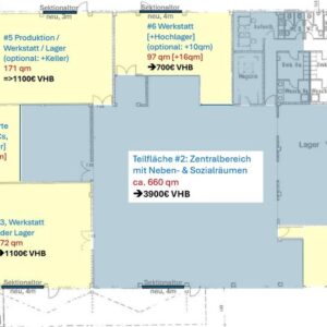 Einzeln oder in Kombination: Büro-, Lager- und Produktionsflächen (660/440/172/120/113/105 qm)