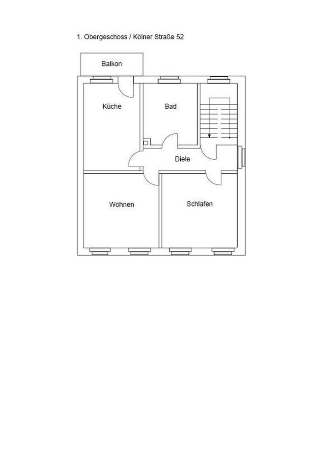 2-Zimmerwohnung mit Balkon, KDB